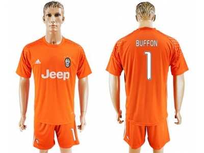 Juventus #1 Buffon Orange Goalkeeper Soccer Club Jersey