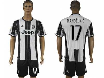 Juventus #17 Mandzukic Home Soccer Club Jersey 4