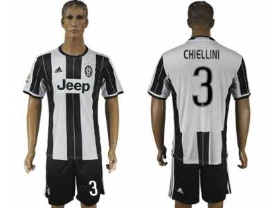 Juventus #3 Chiellini Home Soccer Club Jersey 4