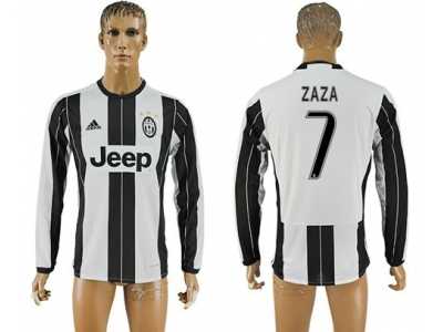Juventus #7 Zaza Home Long Sleeves Soccer Club Jersey 1
