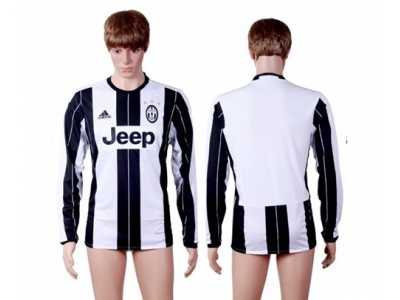 Juventus Blank Home Long Sleeves Soccer Club Jersey 3