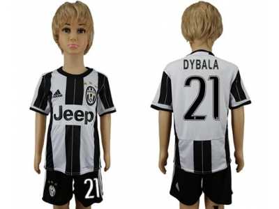 Juventus #21 Dybala Home Kid Soccer Club Jersey1