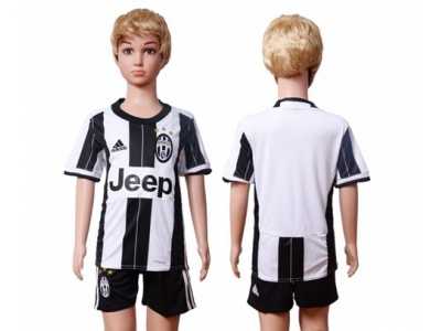 Juventus Blank Home Kid Soccer Club Jersey1