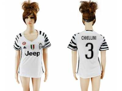 Women's Juventus #3 Chiellini Sec Away Soccer Club Jersey