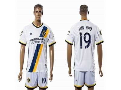 Los Angeles Galaxy #19 JUNINHO White Home Soccer Club Jersey