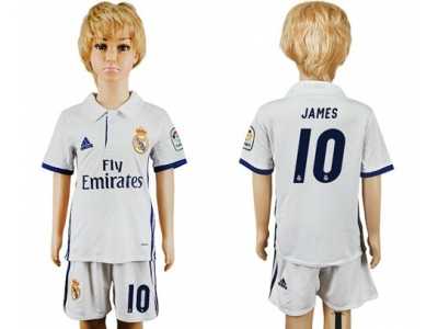 Real Madrid #10 James White Home Kid Soccer Club Jersey1