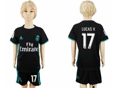 Real Madrid #17 Lucas V. Away Kid Soccer Club Jersey1