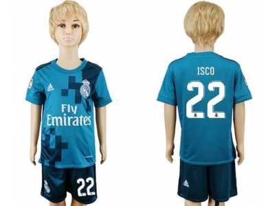 Real Madrid #22 Isco Sec Away Kid Soccer Club Jerse