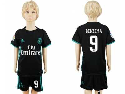 Real Madrid #9 Benzema Away Kid Soccer Club Jersey1