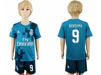 Real Madrid #9 Benzema Sec Away Kid Soccer Club Jersey
