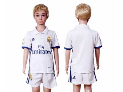 Real Madrid Blank White Home Kid Soccer Club Jersey2
