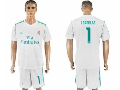 Real Madrid #1 I.Casillas White Home Soccer Club Jersey
