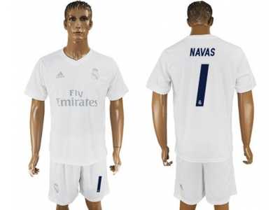 Real Madrid #1 Navas Marine Environmental Protection Home Soccer Club Jersey