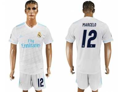 Real Madrid #12 Marcelo White Home Soccer Club Jersey 2