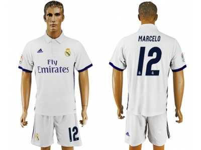 Real Madrid #12 Marcelo White Home Soccer Club Jersey3
