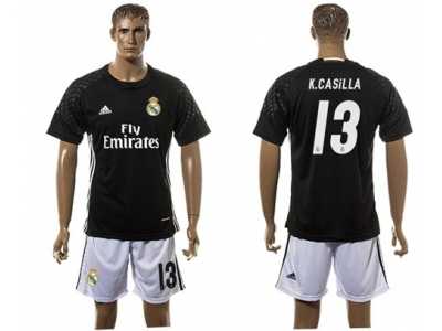 Real Madrid #13 K.Casilla Black Goalkeeper Soccer Club Jersey 1