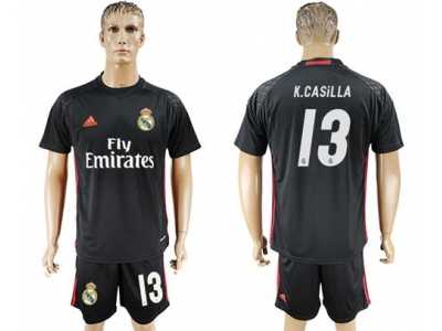 Real Madrid #13 K.Casilla Black Goalkeeper Soccer Club Jersey