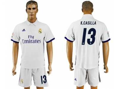 Real Madrid #13 K.Casilla White Home Soccer Club Jersey2