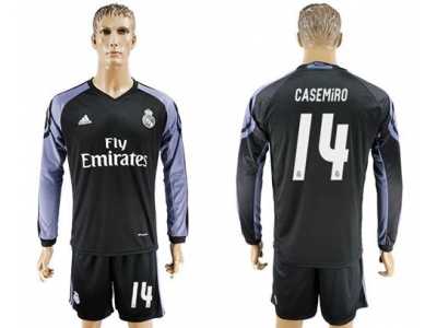 Real Madrid #14 Casemiro Sec Away Long Sleeves Soccer Club Jersey 1