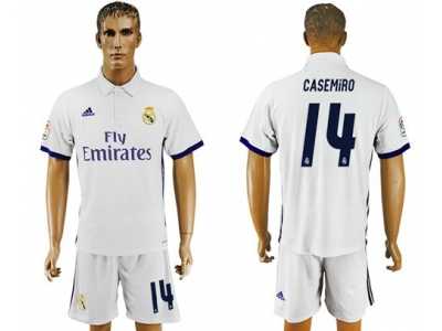 Real Madrid #14 Casemiro White Home Soccer Club Jersey3
