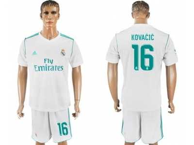 Real Madrid #16 Kovacic White Home Soccer Club Jersey 1