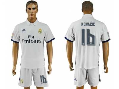 Real Madrid #16 Kovacic White Home Soccer Club Jersey4