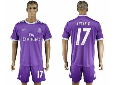 Real Madrid #17 Lucas V. Away Soccer Club Jersey3