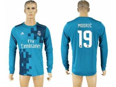 Real Madrid #19 Modric Sec Away Long Sleeves Soccer Club Jersey