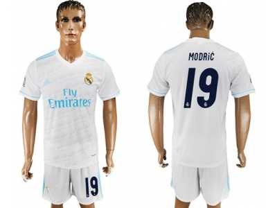 Real Madrid #19 Modric White Home Soccer Club Jersey 2