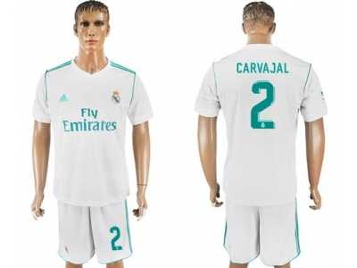 Real Madrid #2 Carvajal White Home Soccer Club Jersey 1