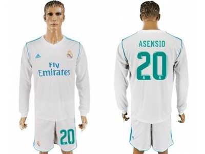 Real Madrid #20 Asensio White Home Long Sleeve Soccer Club Jersey