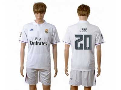 Real Madrid #20 Jese White Home Soccer Club Jersey3