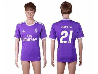 Real Madrid #21 Morata Away Soccer Club Jersey6
