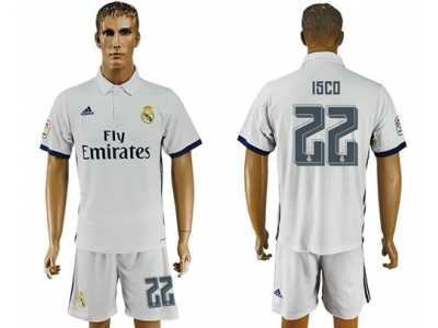 Real Madrid #22 Isco White Home Soccer Club Jersey4
