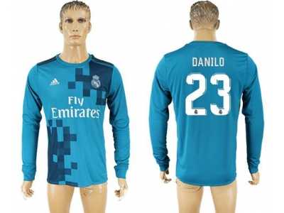 Real Madrid #23 Danilo Sec Away Long Sleeves Soccer Club Jersey