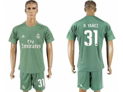 Real Madrid #31 R.Yanez Green Goalkeeper Soccer Club Jersey