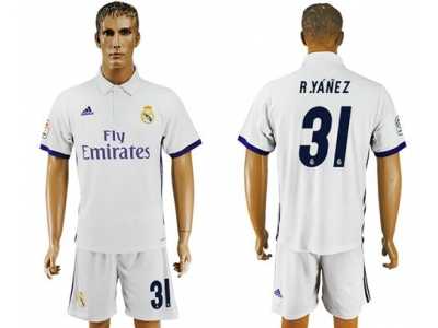 Real Madrid #31 R.Yanez White Home Soccer Club Jersey 2