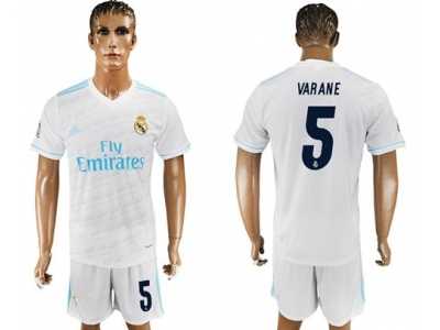Real Madrid #5 Varane White Home Soccer Club Jersey 1