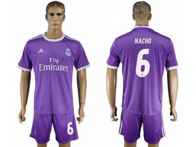 Real Madrid #6 Nacho Away Soccer Club Jersey 4
