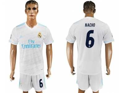 Real Madrid #6 Nacho White Home Soccer Club Jersey 2