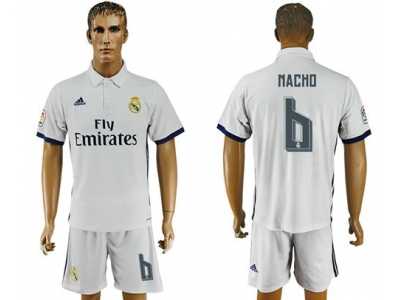 Real Madrid #6 Nacho White Home Soccer Club Jersey4