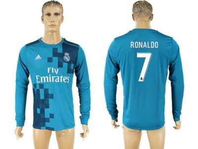 Real Madrid #7 Ronaldo Sec Away Long Sleeves Soccer Club Jersey
