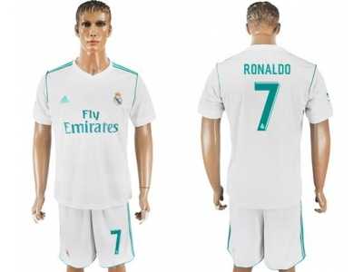 Real Madrid #7 Ronaldo White Home Soccer Club Jersey 1