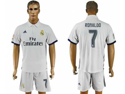 Real Madrid #7 Ronaldo White Home Soccer Club Jersey4