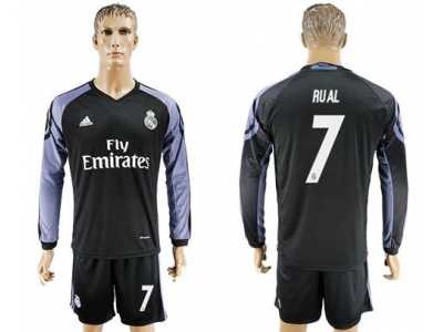 Real Madrid #7 Rual Sec Away Long Sleeves Soccer Club Jersey