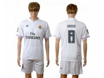 Real Madrid #8 Kroos White Home Soccer Club Jersey5