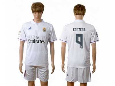 Real Madrid #9 Benzema White Home Soccer Club Jersey5