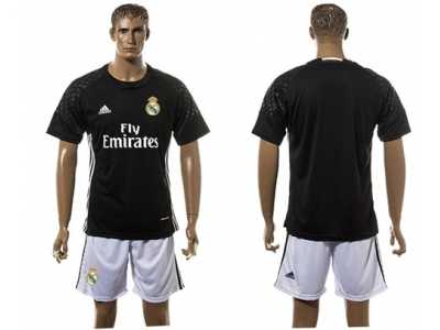 Real Madrid Blank Black Goalkeeper Soccer Club Jersey 1
