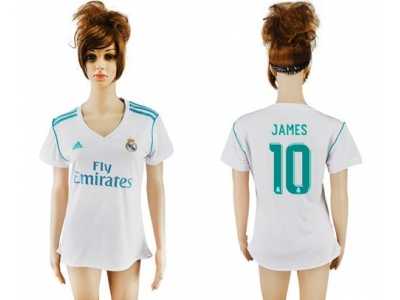 Women's Real Madrid #10 James Home Soccer Club Jersey1