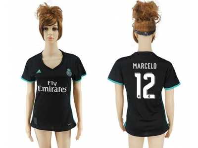 Women's Real Madrid #12 Marcelo Away Soccer Club Jersey1